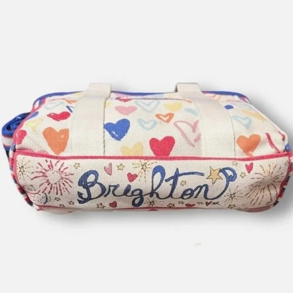 Brighton Red, White & You Canvas Heart Print Tote